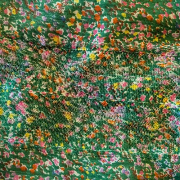 Anthropologie Lauren Moffatt Boho Midi Green Spring Summer Floral Skirt Size 4 - Picture 6 of 14